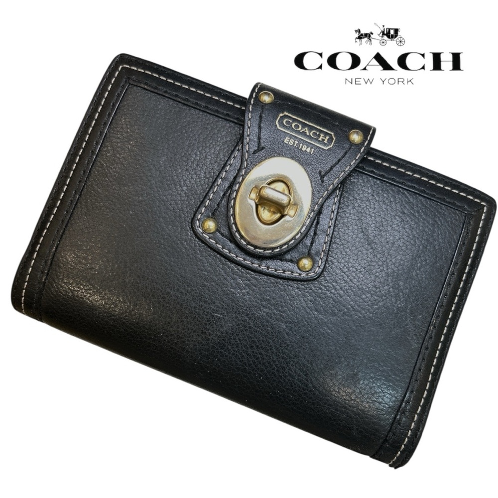 Coach | Bags | Coach Legacy Vintage Black Leather Turnlock Address